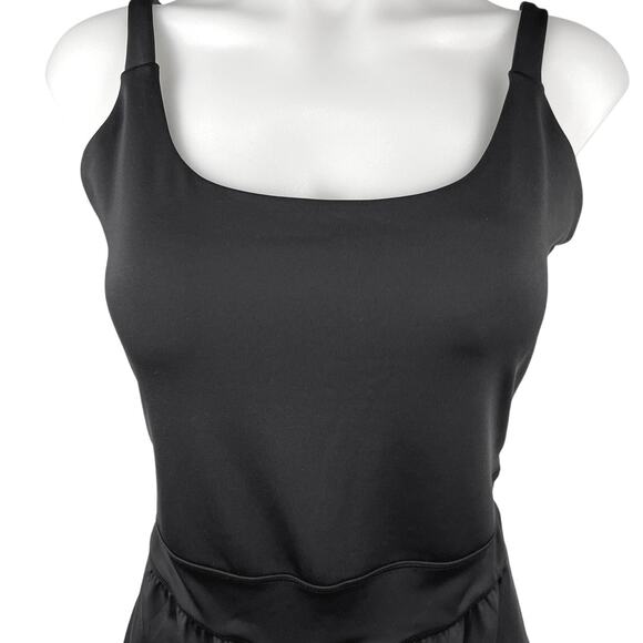 Year of Ours Black Sleeveless Square Neck Athletic Tennis Mini A Line Dress Sz L - Picture 9 of 9